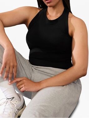 Athleta Black Ribbed Racerback Tank